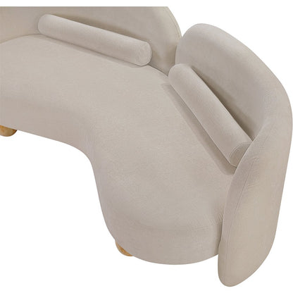 Daphne Beige Chenille Fabric Loveseat