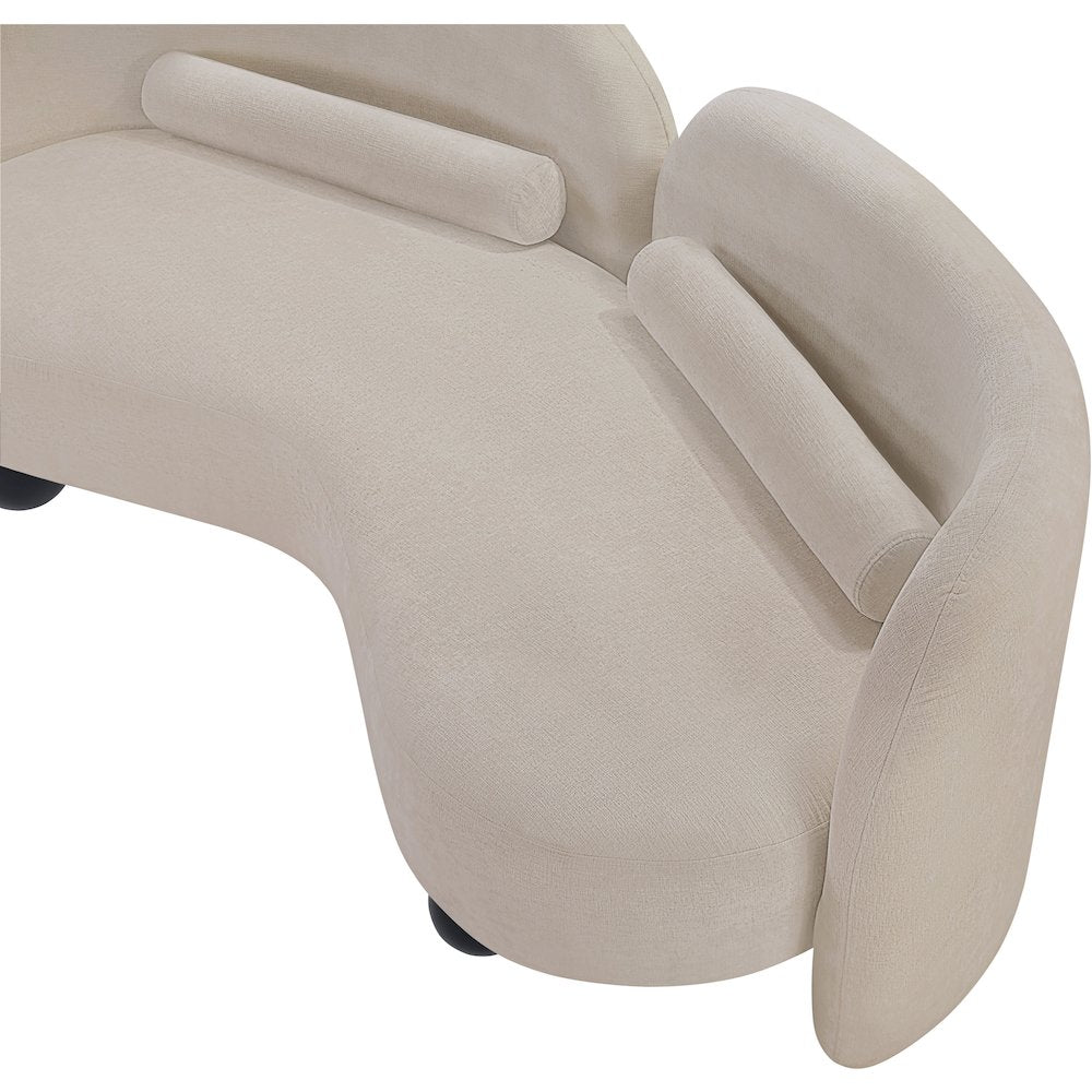 Daphne Beige Chenille Fabric Loveseat