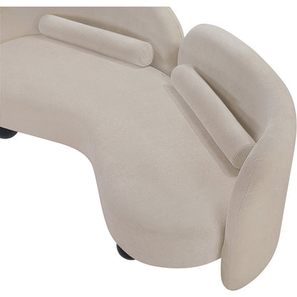 Daphne Beige Chenille Fabric Loveseat