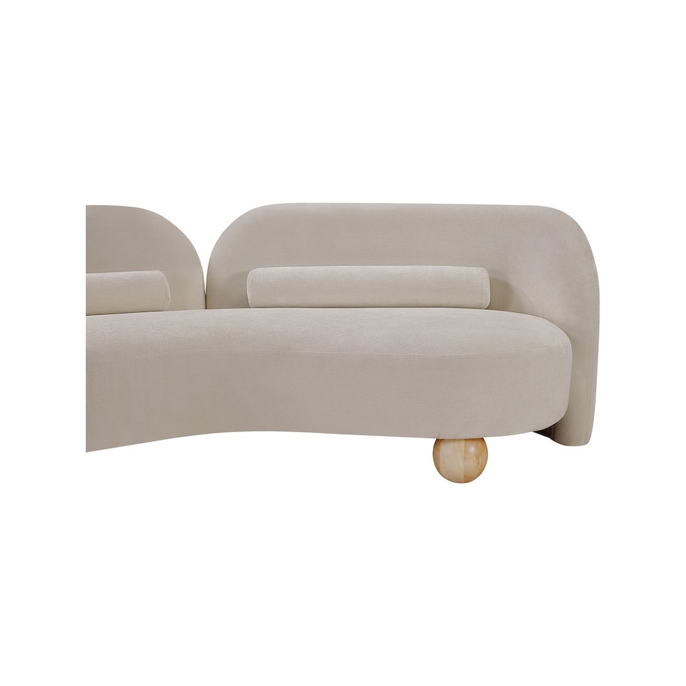 Daphne Beige Chenille Fabric Loveseat