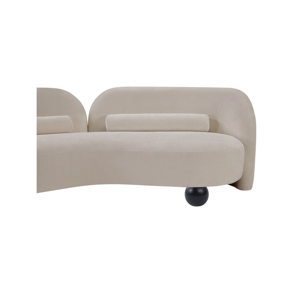 Daphne Beige Chenille Fabric Loveseat