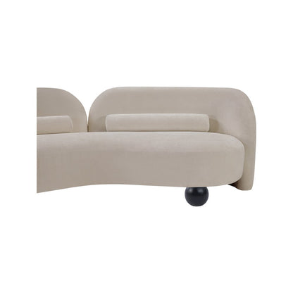 Daphne Beige Chenille Fabric Loveseat