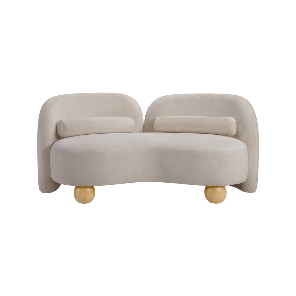 Daphne Beige Chenille Fabric Loveseat