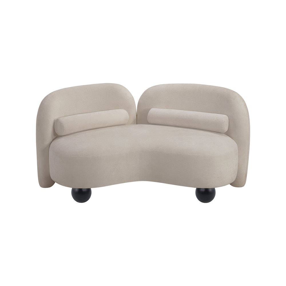 Daphne Beige Chenille Fabric Loveseat