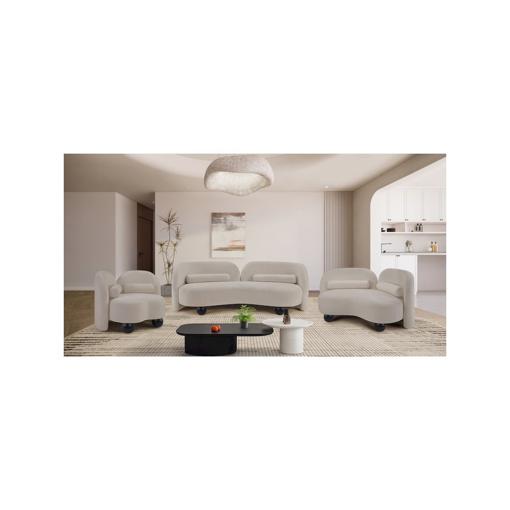 Daphne Beige Chenille Fabric Sofa