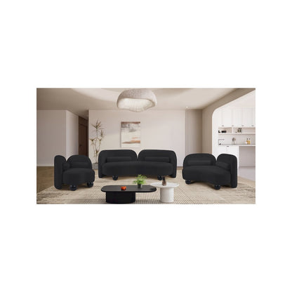 Daphne Black Chenille Fabric Chair