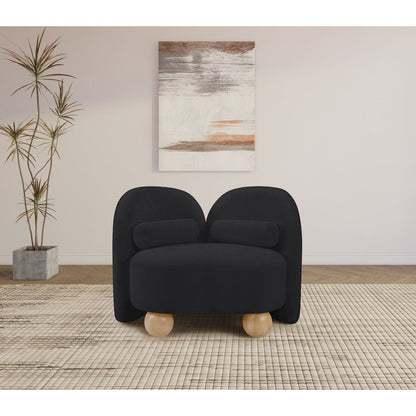 Daphne Black Chenille Fabric Chair