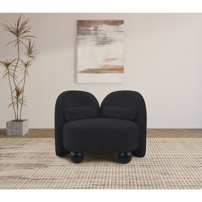 Daphne Black Chenille Fabric Chair