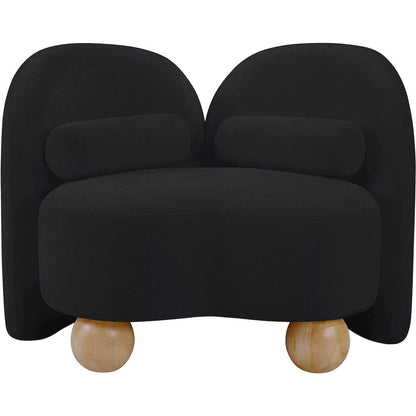 Daphne Black Chenille Fabric Chair