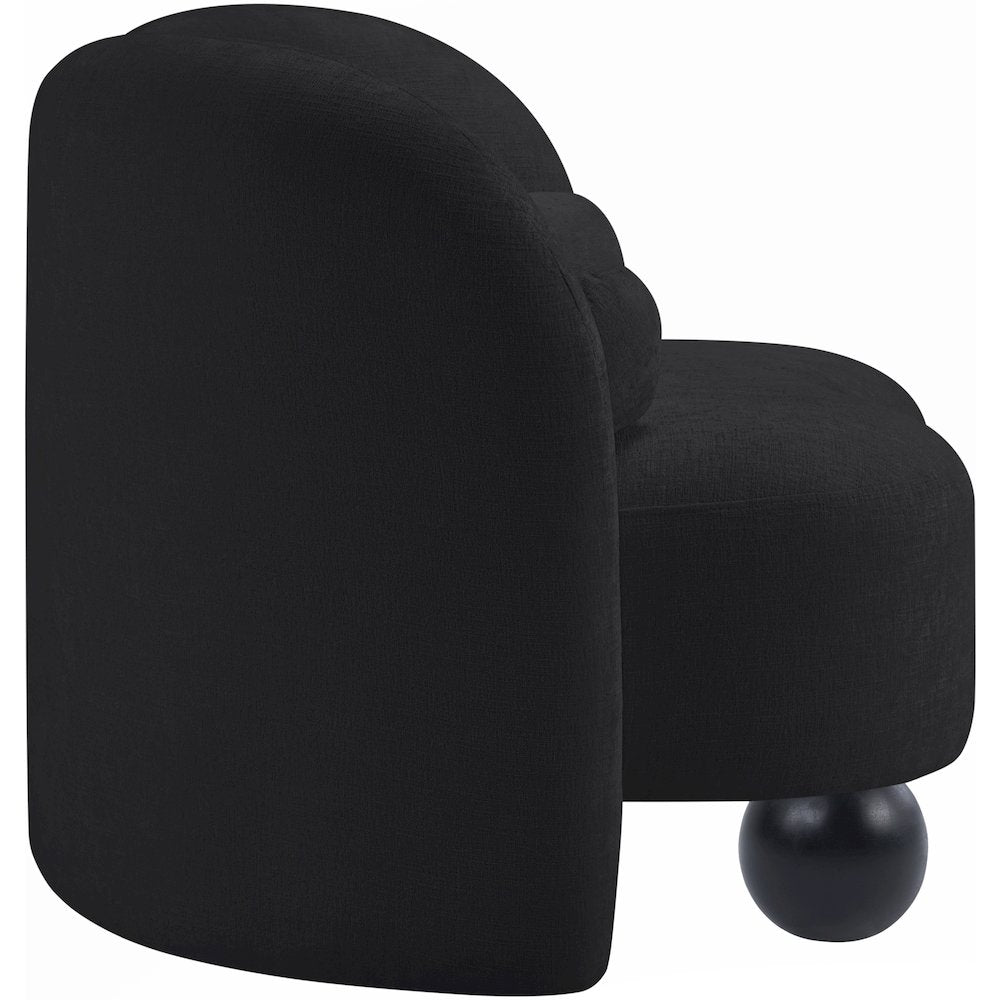 Daphne Black Chenille Fabric Chair
