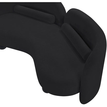 Daphne Black Chenille Fabric Loveseat