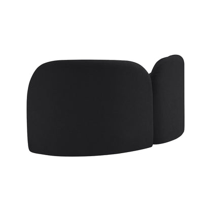 Daphne Black Chenille Fabric Loveseat