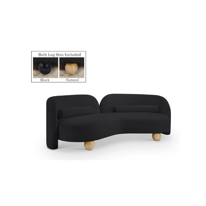 Daphne Black Chenille Fabric Sofa
