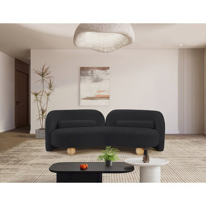 Daphne Black Chenille Fabric Sofa