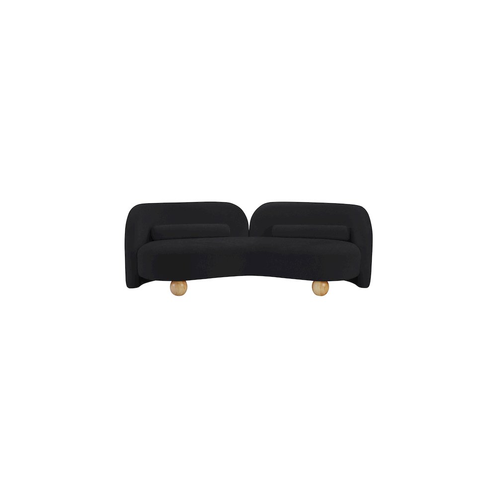Daphne Black Chenille Fabric Sofa
