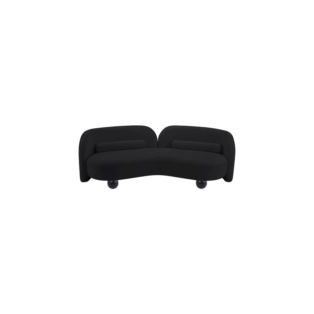 Daphne Black Chenille Fabric Sofa