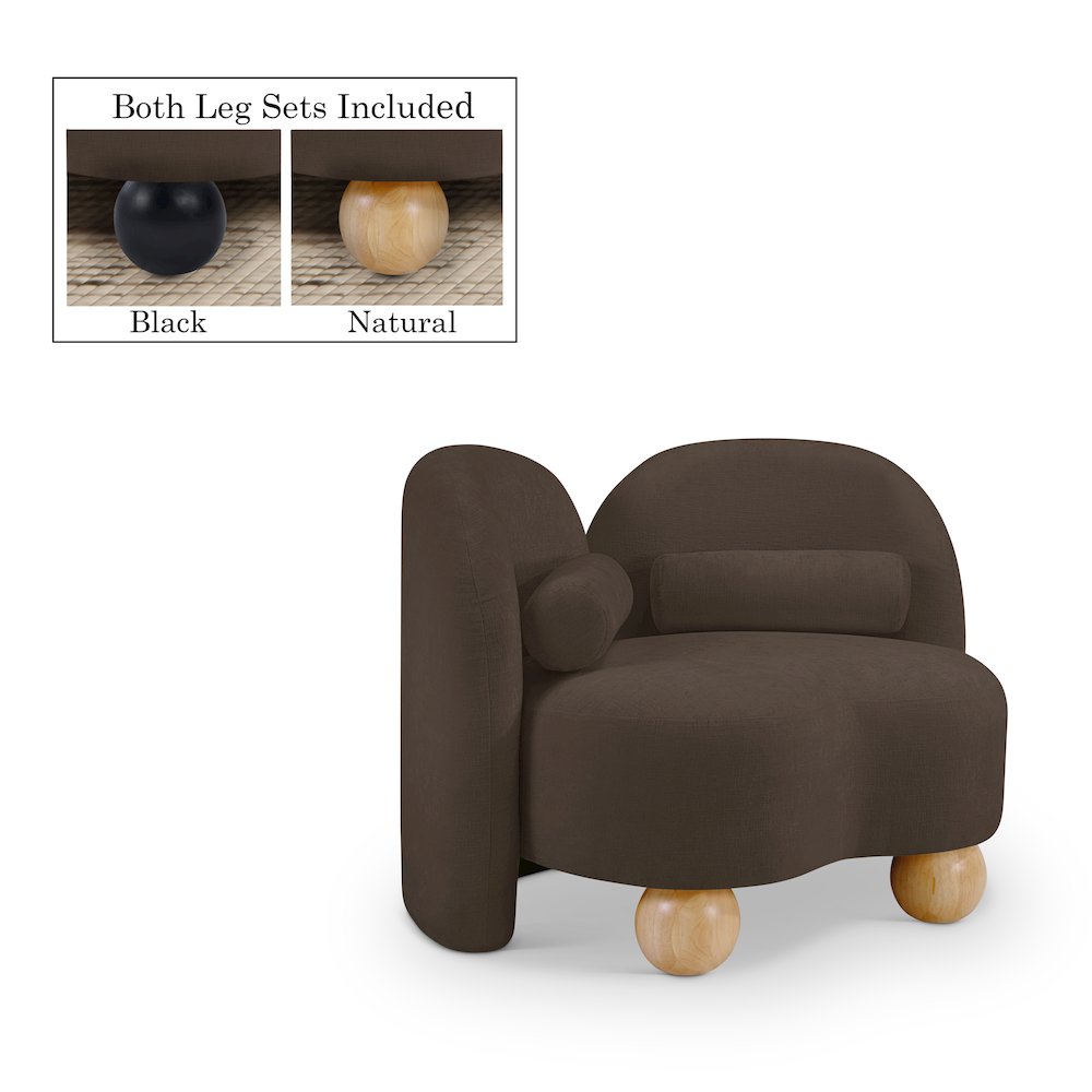 Daphne Brown Chenille Fabric Chair