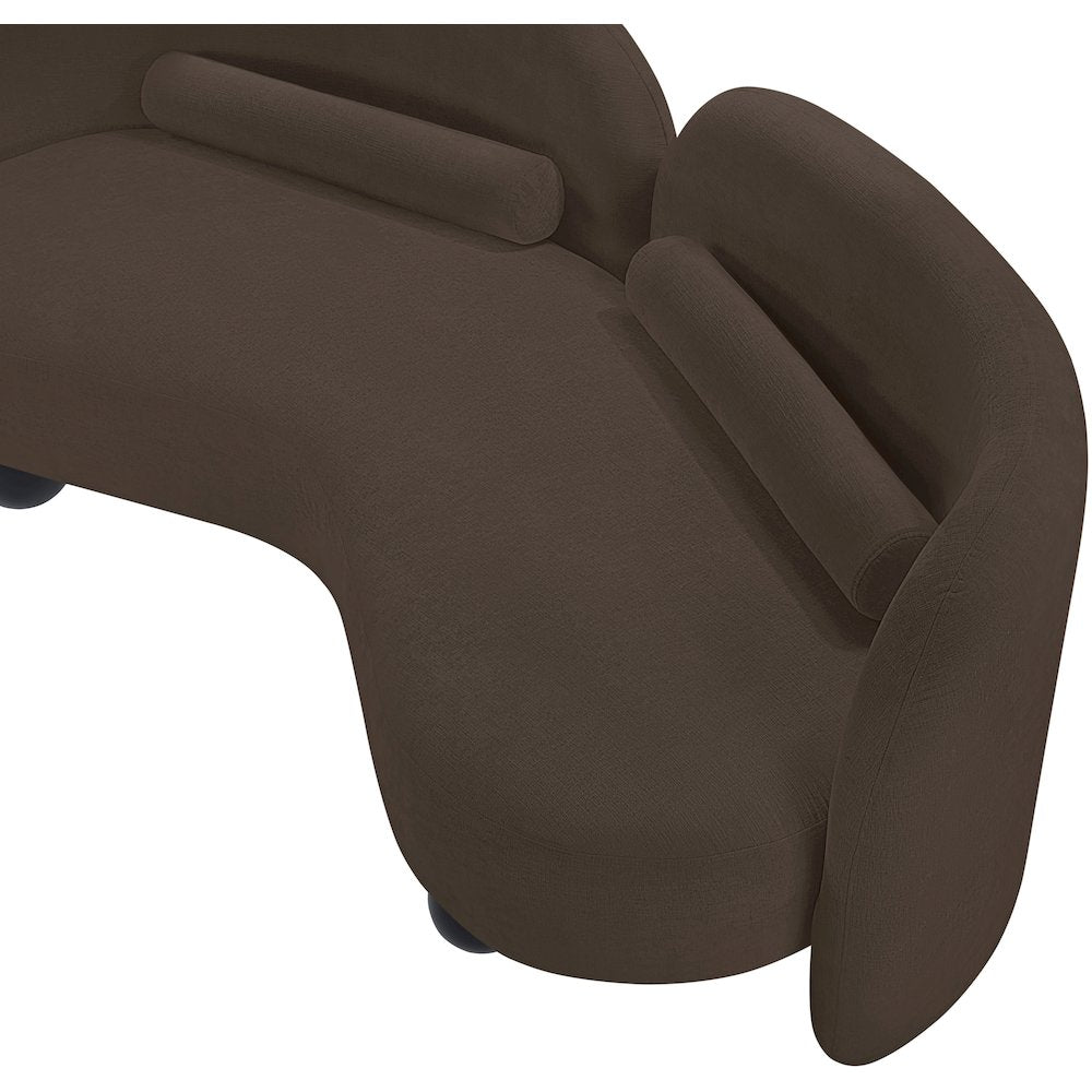 Daphne Brown Chenille Fabric Loveseat
