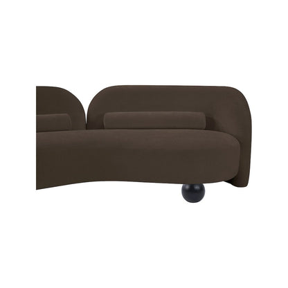 Daphne Brown Chenille Fabric Loveseat