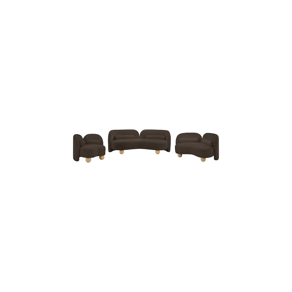 Daphne Brown Chenille Fabric Sofa