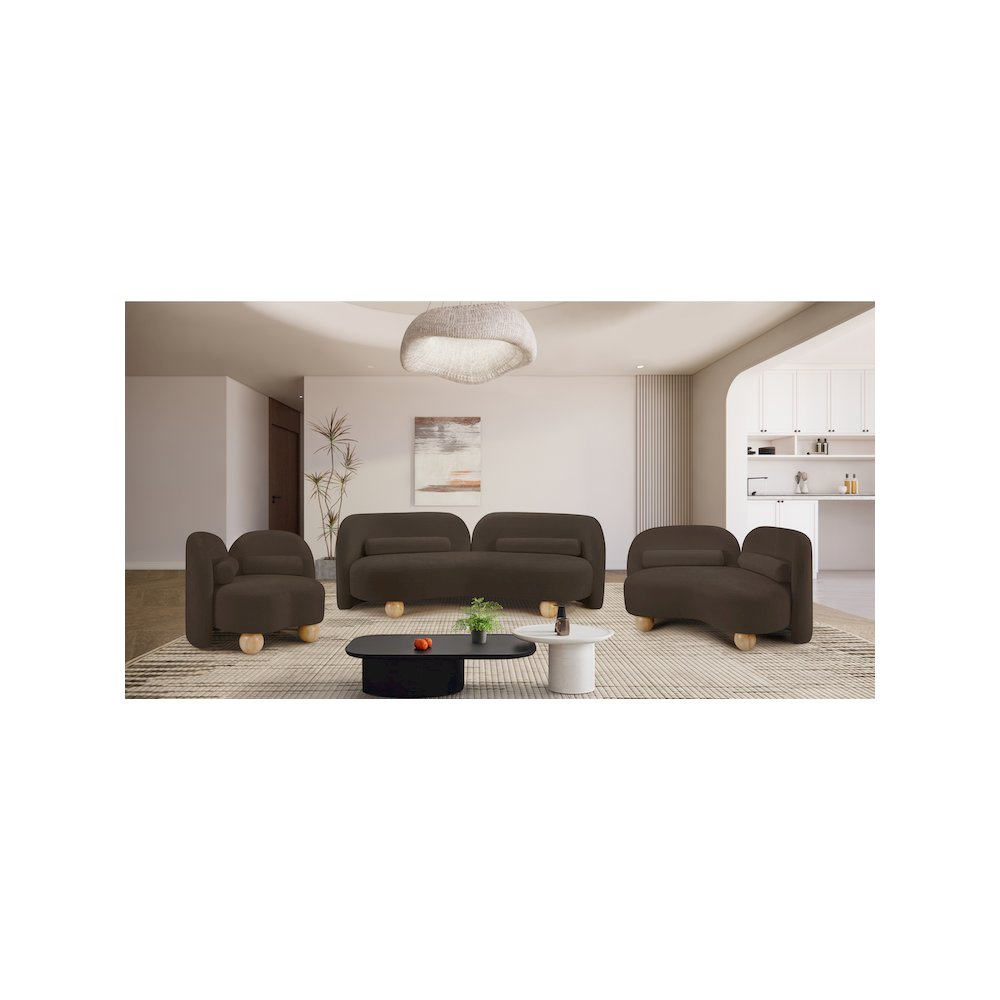 Daphne Brown Chenille Fabric Sofa