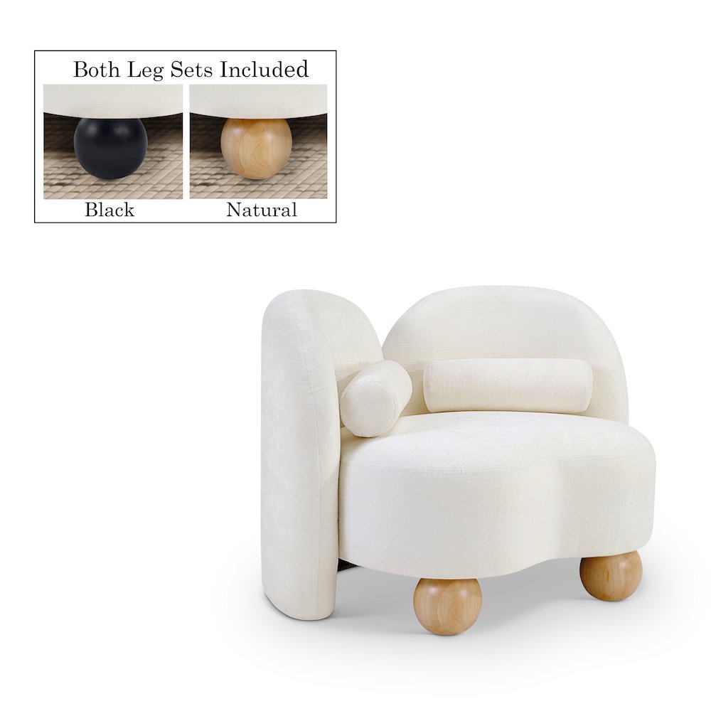 Daphne Cream Chenille Fabric Chair