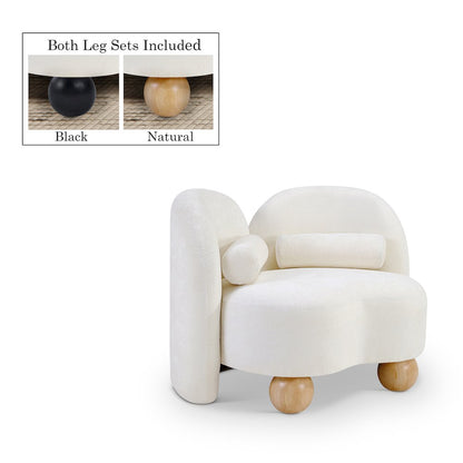 Daphne Cream Chenille Fabric Chair