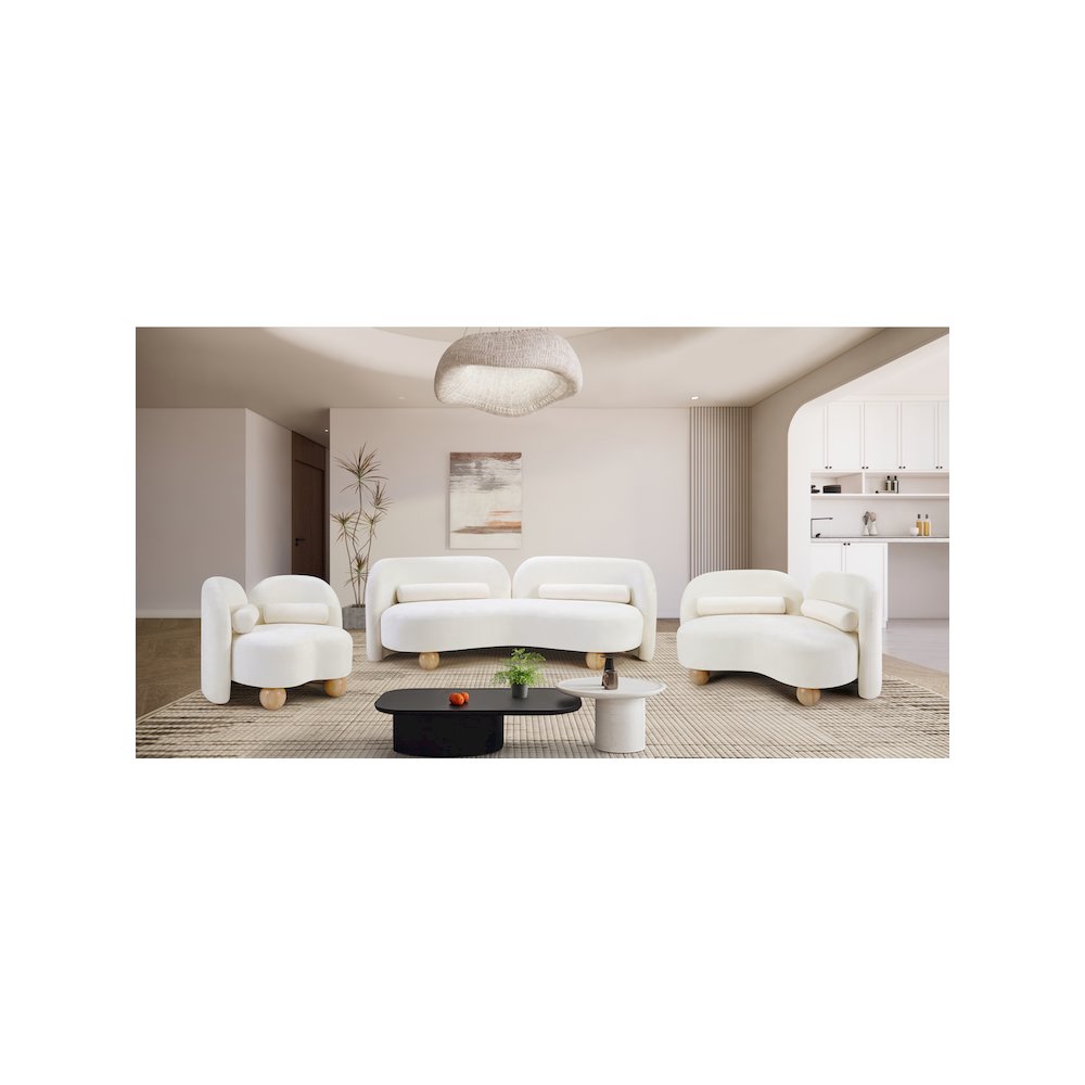 Daphne Cream Chenille Fabric Chair