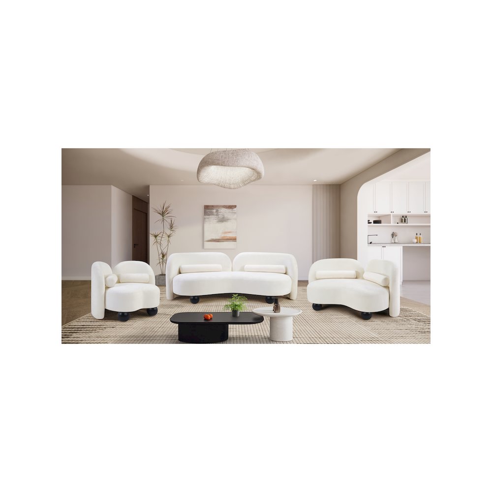 Daphne Cream Chenille Fabric Chair