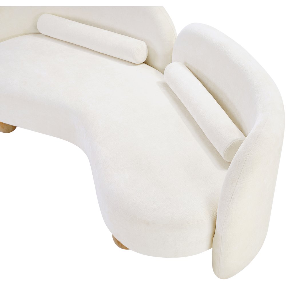 Daphne Cream Chenille Fabric Loveseat