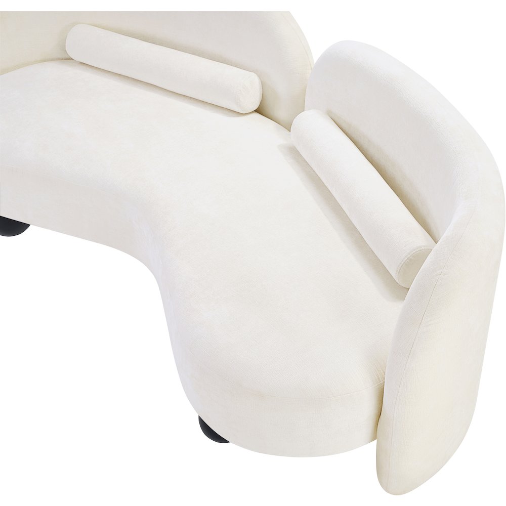 Daphne Cream Chenille Fabric Loveseat
