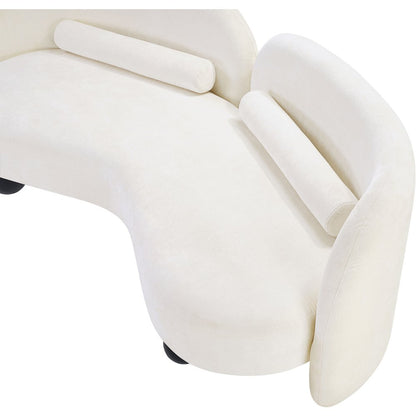 Daphne Cream Chenille Fabric Loveseat