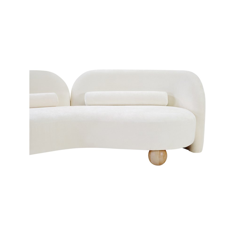 Daphne Cream Chenille Fabric Loveseat