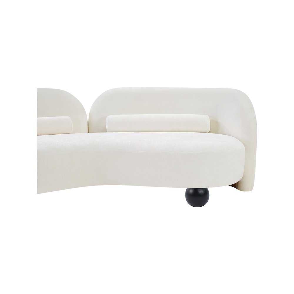 Daphne Cream Chenille Fabric Loveseat