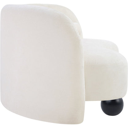 Daphne Cream Chenille Fabric Loveseat