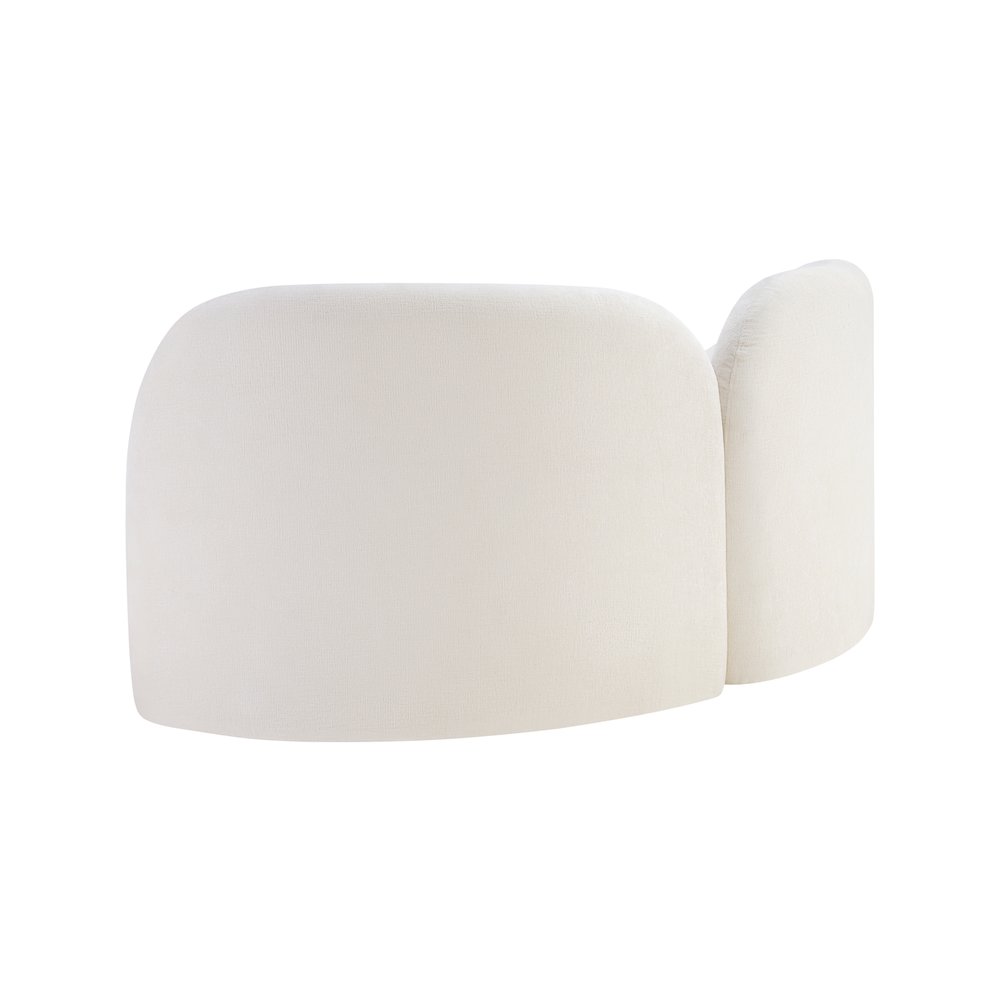 Daphne Cream Chenille Fabric Loveseat