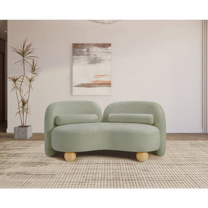 Daphne Mint Chenille Fabric Loveseat