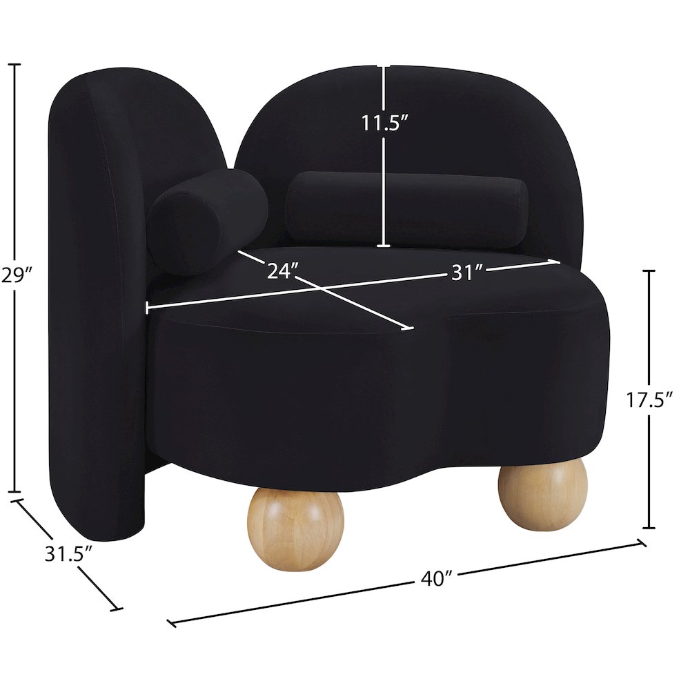 Daphne Black Velvet Chair