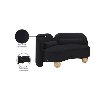 Daphne Black Velvet Loveseat