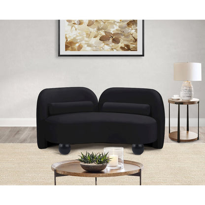 Daphne Black Velvet Loveseat