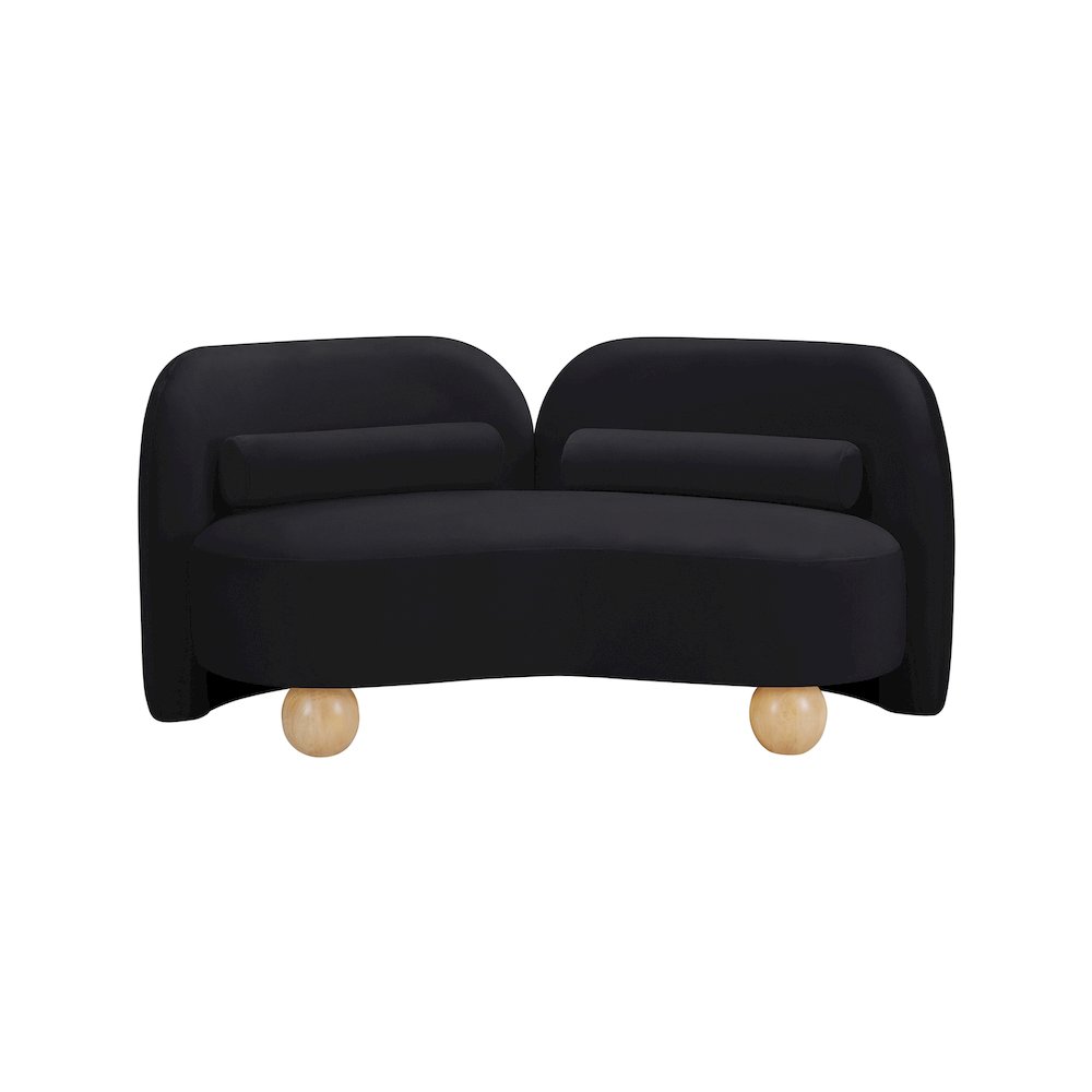 Daphne Black Velvet Loveseat
