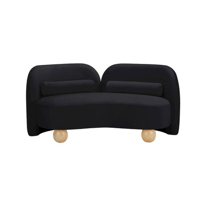 Daphne Black Velvet Loveseat