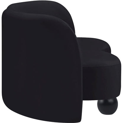 Daphne Black Velvet Loveseat