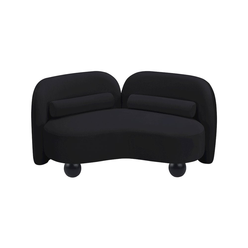 Daphne Black Velvet Loveseat