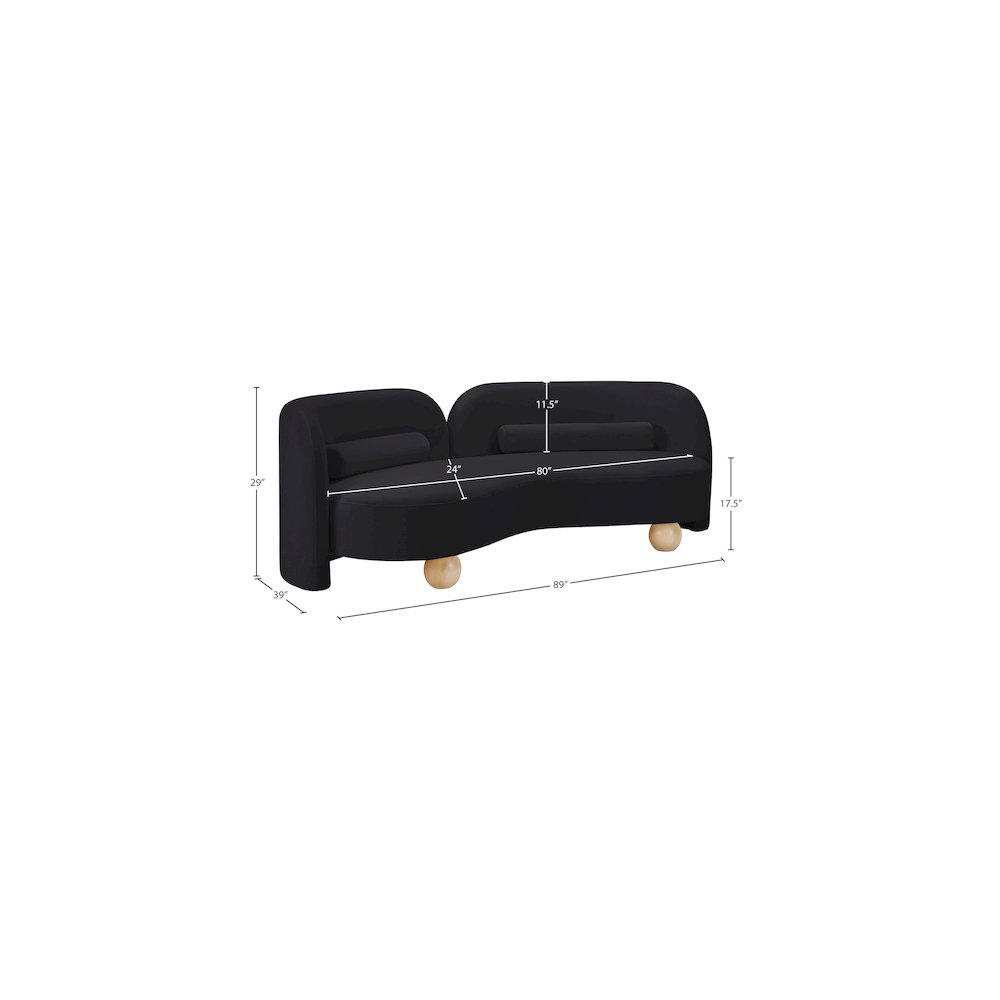 Daphne Black Velvet Sofa