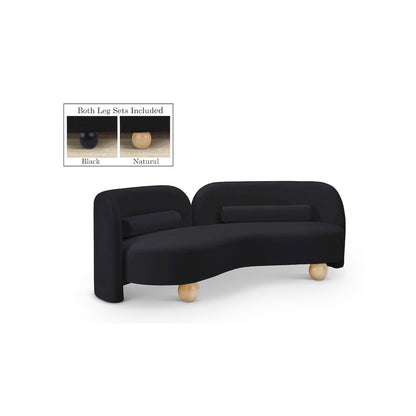 Daphne Black Velvet Sofa