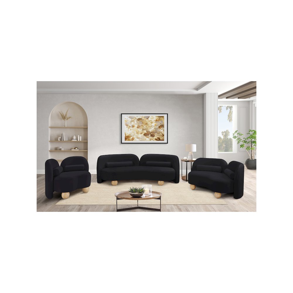 Daphne Black Velvet Sofa