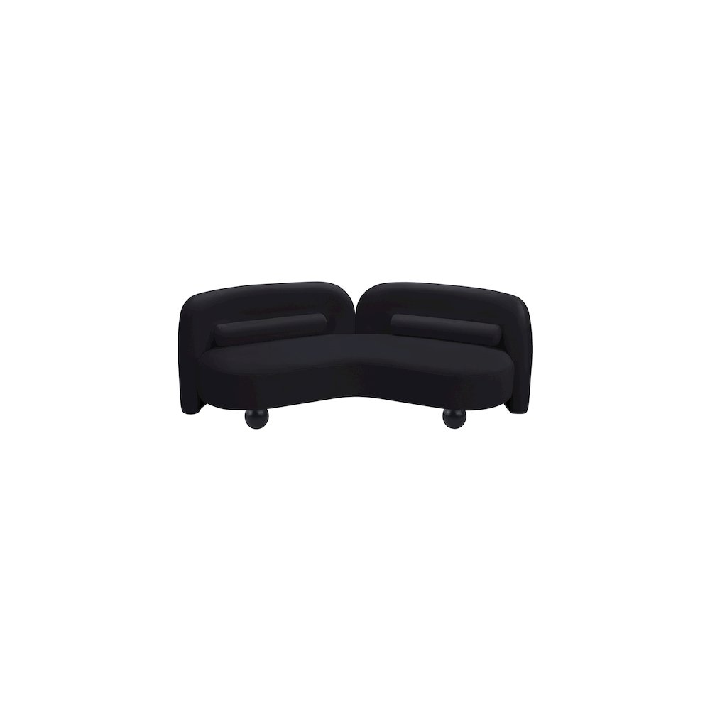 Daphne Black Velvet Sofa
