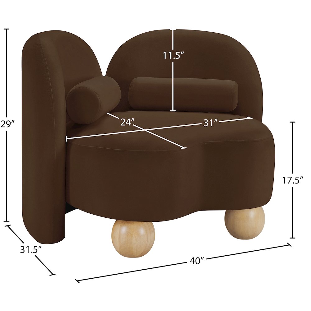 Daphne Brown Velvet Chair