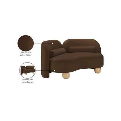 Daphne Brown Velvet Loveseat